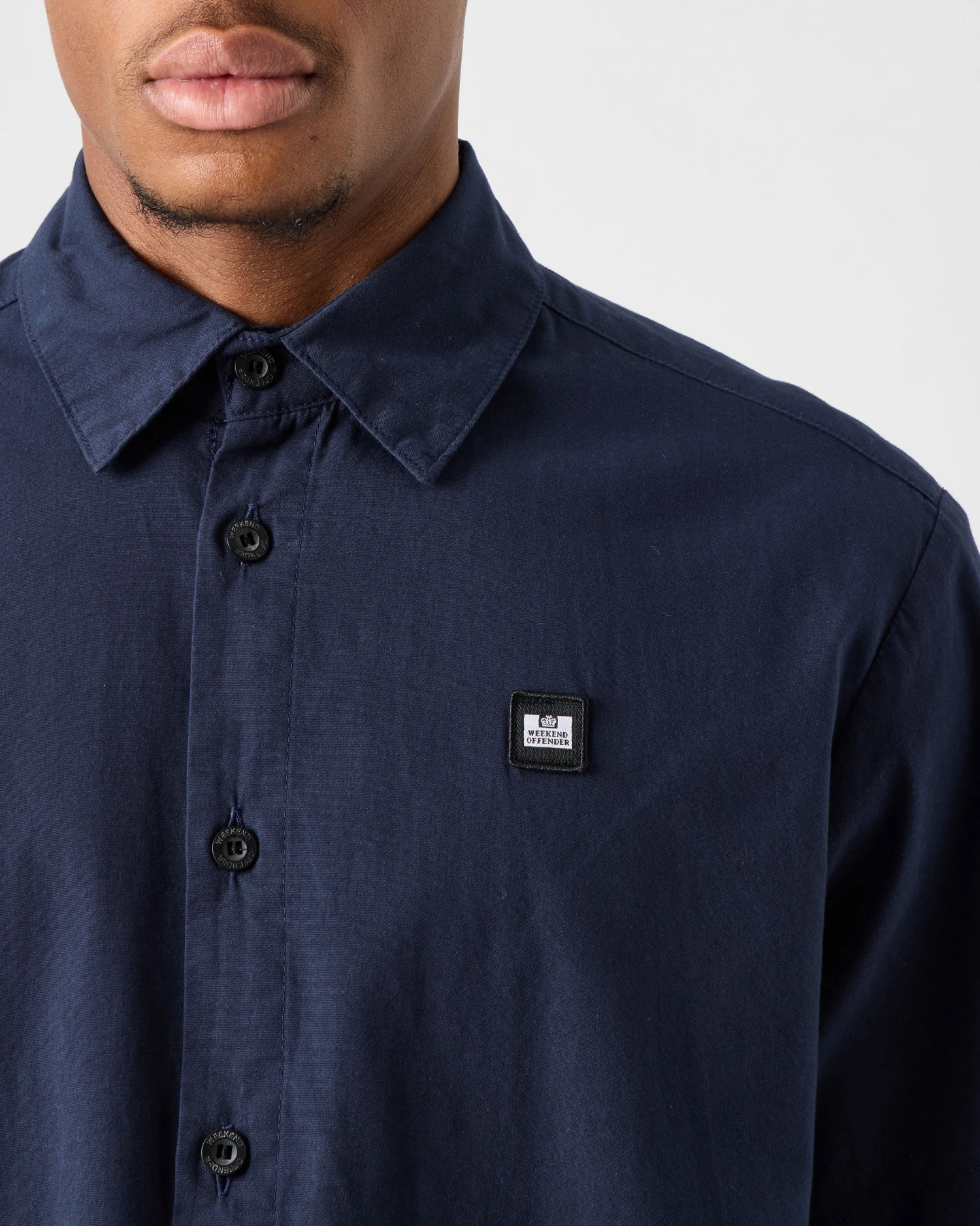 Weekend Offender Barboza Poplin Shirt Navy 5 Weekend Offender Barboza Poplin Shirt Navy - Image 5