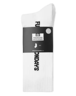 Weekend Offender FO Mondays Sports Socks White Pack Of 3 6 Weekend Offender FO Mondays Sports Socks White Pack Of 3 -Clothing Shop SOCKS PACK OF 3 FO MONDAYS WHITE