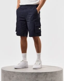 Weekend Offender Mascia Cargo Shorts Navy -Clothing Shop STSS2404 MASCIA NAVY 3863 MODEL