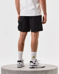 Weekend Offender Sunrise Hills Ripstop Shorts Black -Clothing Shop STSS2407 SUNRISE HILLS BLACK 5296 MODEL
