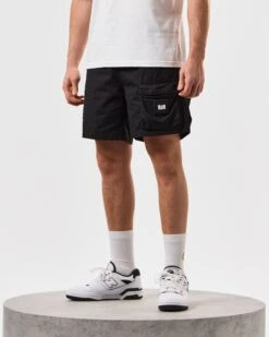 Weekend Offender Sunrise Hills Ripstop Shorts Black -Clothing Shop STSS2407 SUNRISE HILLS BLACK 5299 MODEL