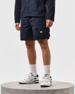 Weekend Offender Sunrise Hills Ripstop Shorts Navy -Clothing Shop STSS2407 SUNRISE HILLS NAVY 5421 MODEL