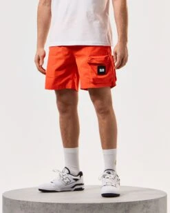 Weekend Offender Sunrise Hills Ripstop Shorts Pure Orange -Clothing Shop STSS2407 SUNRISE HILLS PURE ORANGE 5322 MODEL