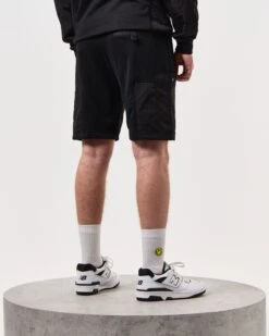 Weekend Offender Azeez Parachute Pocket Shorts Black -Clothing Shop STSS2420 AZEEZ BLACK 6434 MODEL