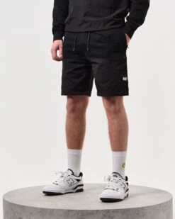 Weekend Offender Azeez Parachute Pocket Shorts Black -Clothing Shop STSS2420 AZEEZ BLACK 6435 MODEL