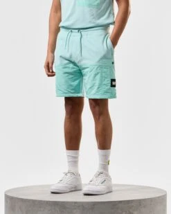 Weekend Offender Azeez Parachute Pocket Shorts Celeste Green -Clothing Shop STSS2420 AZEEZ CELESTE 4163 MODEL