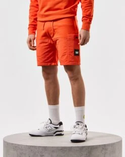 Weekend Offender Azeez Parachute Pocket Shorts Pure Orange -Clothing Shop STSS2420 AZEEZ PURE ORANGE 5364 MODEL