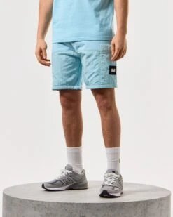 Weekend Offender Azeez Parachute Pocket Shorts Saltwater Blue -Clothing Shop STSS2420 AZEEZ SALTWATER 4921 MODEL