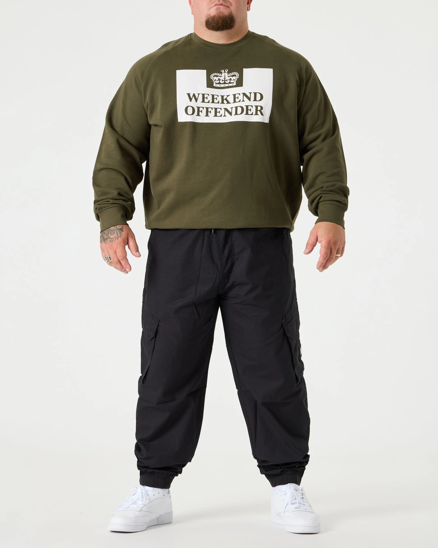 Weekend Offender Penitentiary Classic Sweatshirt Dark Green - Plus Size 4 Weekend Offender Penitentiary Classic Sweatshirt Dark Green - Plus Size - Image 4