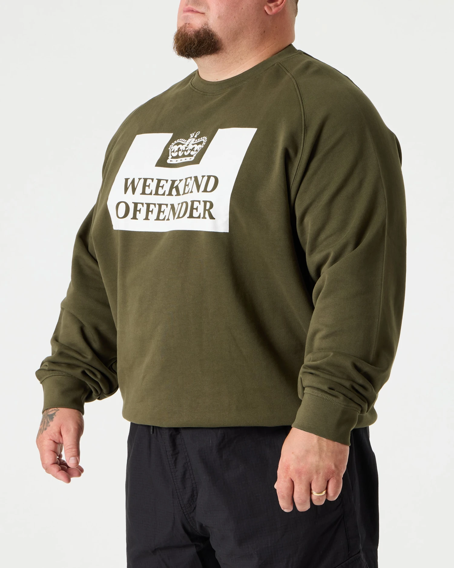 Weekend Offender Penitentiary Classic Sweatshirt Dark Green - Plus Size 2 Weekend Offender Penitentiary Classic Sweatshirt Dark Green - Plus Size - Image 2