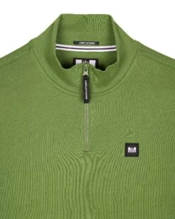 Weekend Offender Faraone Quarter Zip Sweatshirt Seaweed Green -Clothing Shop SWAW23 10 FARAONE SEAWEED 2385 RECOLOUR