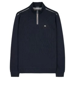 Weekend Offender Matisa Quarter Zip Sweatshirt Navy/House Check