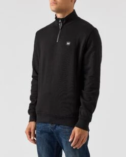 Weekend Offender Faraone Quarter Zip Sweatshirt Black -Clothing Shop SWAW2310 FARAONE BLACK 0418