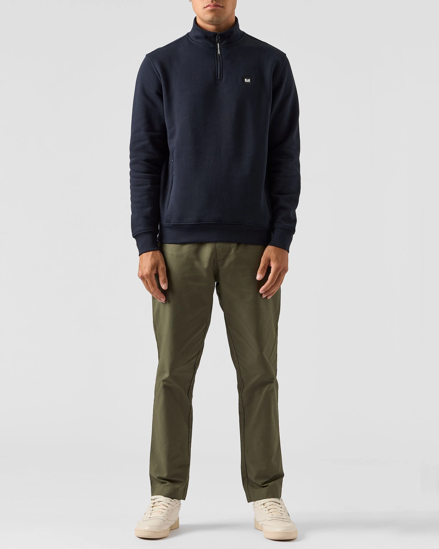 Weekend Offender Faraone Quarter Zip Sweatshirt Navy 2 Weekend Offender Faraone Quarter Zip Sweatshirt Navy - Image 2