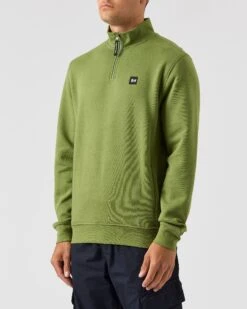 Weekend Offender Faraone Quarter Zip Sweatshirt Seaweed Green -Clothing Shop SWAW2310 FARAONE SEAWEED 0651 MODEL
