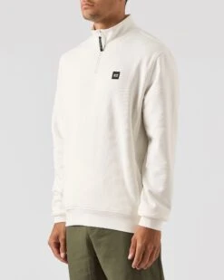 Weekend Offender Faraone Quarter Zip Sweatshirt Winter White -Clothing Shop SWAW2310 FARAONE WINTER WHITE 0238 MODEL