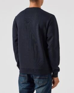 Weekend Offender Vega Sweatshirt Navy/Blue House Check -Clothing Shop SWAW2312 VEGA NAVY BLUE CHECK 0035