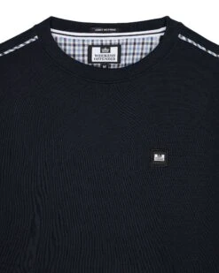 Weekend Offender Vega Sweatshirt Navy/Blue House Check -Clothing Shop SWAW2312 VEGA NAVY BLUE CHECK 0212