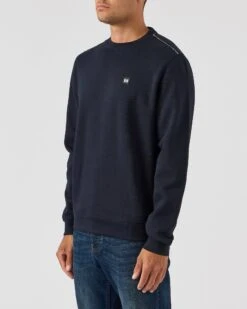 Weekend Offender Vega Sweatshirt Navy/House Check -Clothing Shop SWAW2312 VEGA NAVY HOUSE CHECK 0031