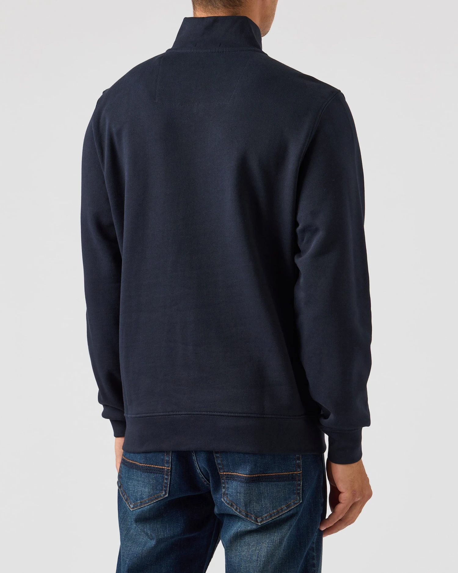Weekend Offender Matisa Quarter Zip Sweatshirt Navy/Blue House Check 4 Weekend Offender Matisa Quarter Zip Sweatshirt Navy/Blue House Check - Image 4