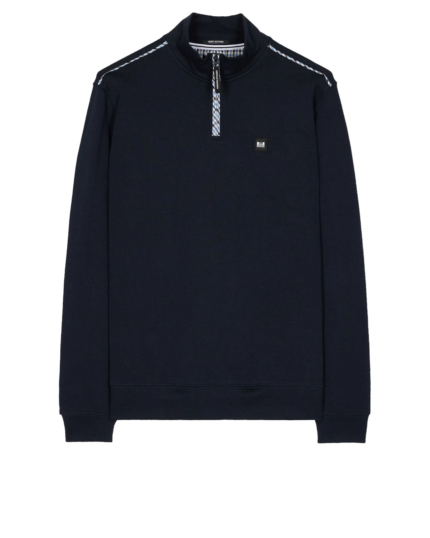 Weekend Offender Matisa Quarter Zip Sweatshirt Navy/Blue House Check 1 Weekend Offender Matisa Quarter Zip Sweatshirt Navy/Blue House Check