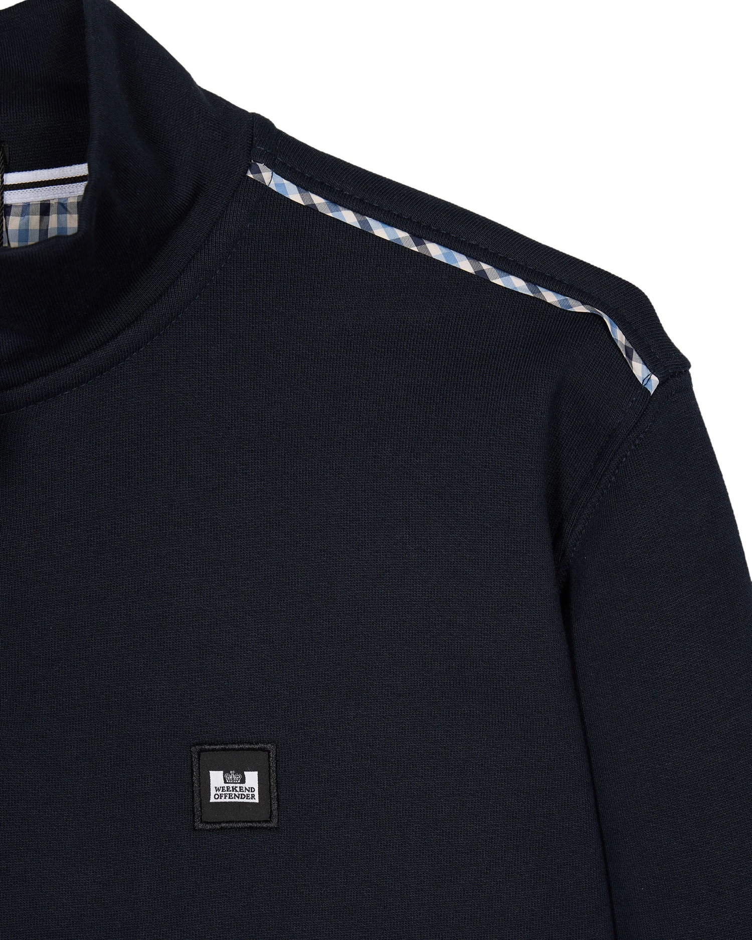 Weekend Offender Matisa Quarter Zip Sweatshirt Navy/Blue House Check 6 Weekend Offender Matisa Quarter Zip Sweatshirt Navy/Blue House Check - Image 6