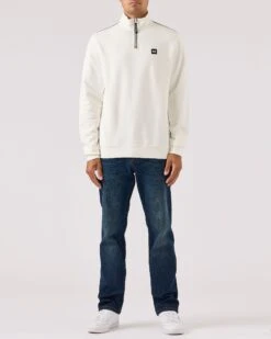 Weekend Offender Matisa Quarter Zip Sweatshirt Winter White/House Check -Clothing Shop SWAW2313 MATISA WINTER WHITE HOUSE CHECK 0027
