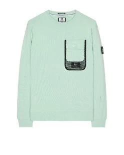 Weekend Offender Adiel Mesh Pocket Sweatshirt Mint Tea Green