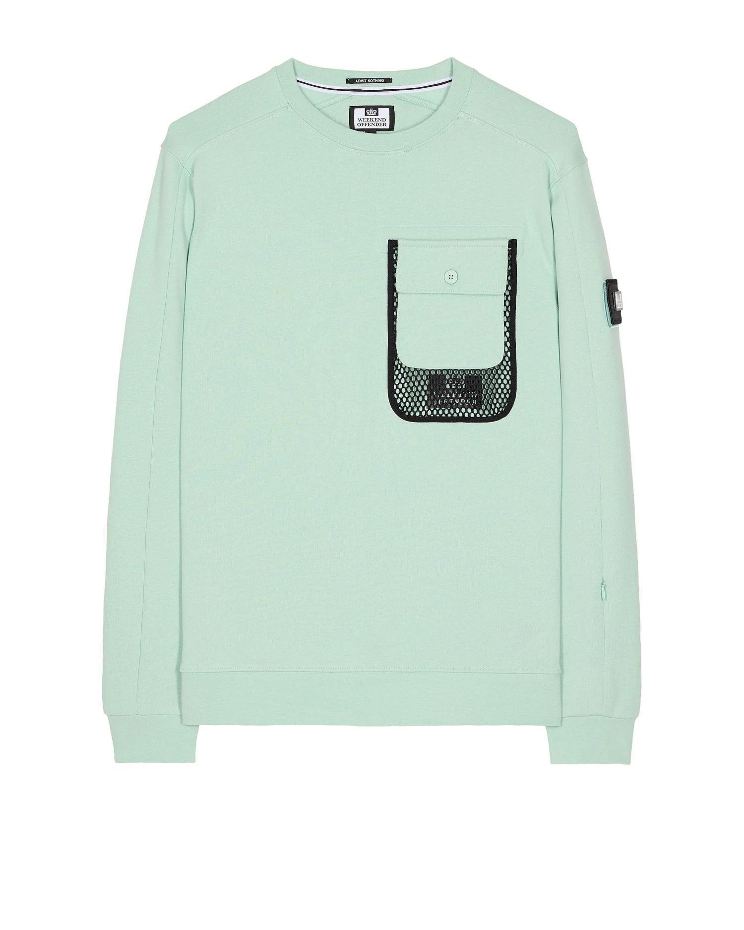 Weekend Offender Adiel Mesh Pocket Sweatshirt Mint Tea Green 1 Weekend Offender Adiel Mesh Pocket Sweatshirt Mint Tea Green