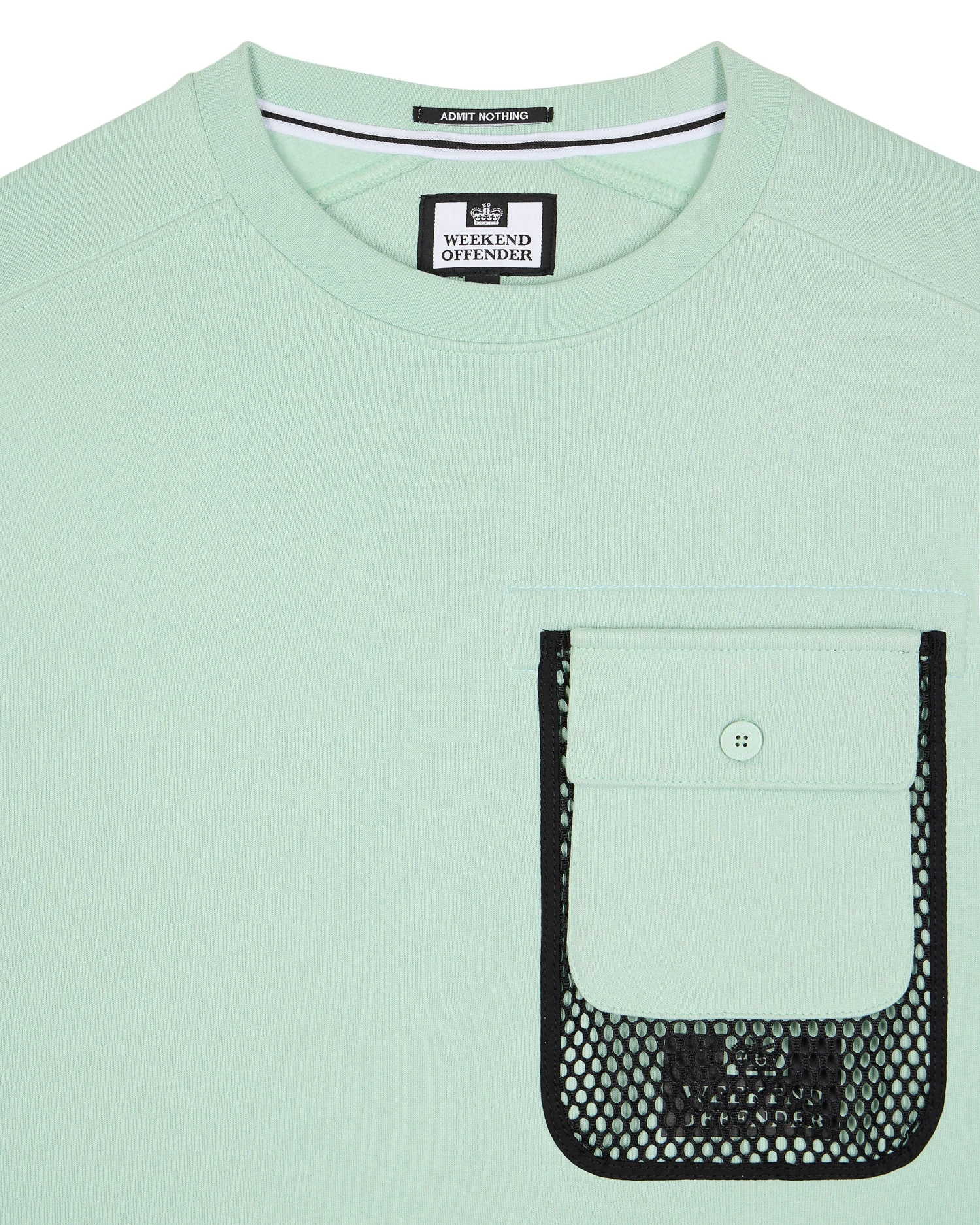 Weekend Offender Adiel Mesh Pocket Sweatshirt Mint Tea Green 5 Weekend Offender Adiel Mesh Pocket Sweatshirt Mint Tea Green - Image 5
