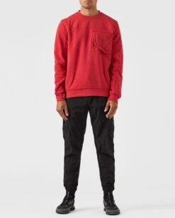 Weekend Offender Avery Sweatshirt Scarlet Red -Clothing Shop SWAW2317 AVERY SCARLET 0265 MODEL