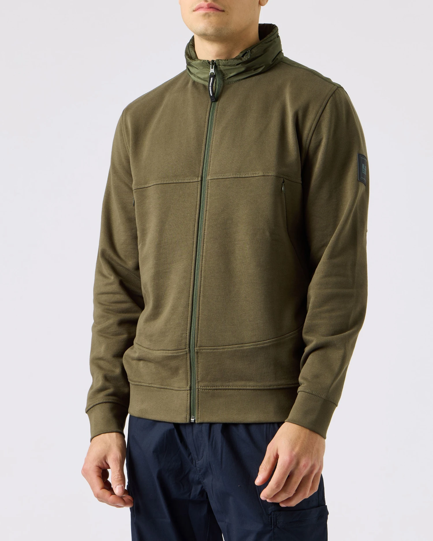 Weekend Offender Praia Zip Sweatshirt Dark Green 3 Weekend Offender Praia Zip Sweatshirt Dark Green - Image 3