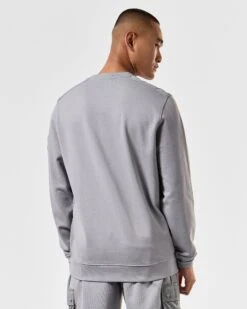 Weekend Offender F Bomb Sweatshirt Smokey Grey -Clothing Shop SWSS2401 F BOMB SMOKEY 3741 MODEL