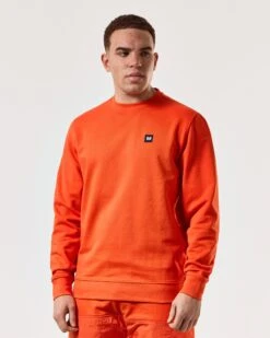 Weekend Offender Ferrer Sweatshirt Pure Orange -Clothing Shop SWSS2402 FERRER PURE ORANGE 5360 MODEL