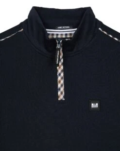 Weekend Offender Matisa Quarter Zip Sweatshirt Navy -Clothing Shop SWSS2405 MATISA NAVY 0323
