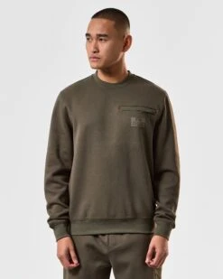 Weekend Offender Paraiso Sweatshirt Castle Green -Clothing Shop SWSS2409 PARAISO CASTLE GREEN 4223 MODEL