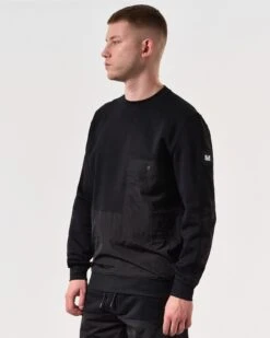 Weekend Offender Sirenko Pocket Sweatshirt Black -Clothing Shop SWSS2410 SIRENKO BLACK 6429 MODEL