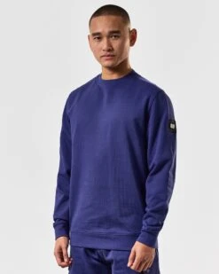 Weekend Offender F Bomb Sweatshirt Bright Navy -Clothing Shop SWSS2410 SIRENKO BRIGHT NAVY 4350 MODEL