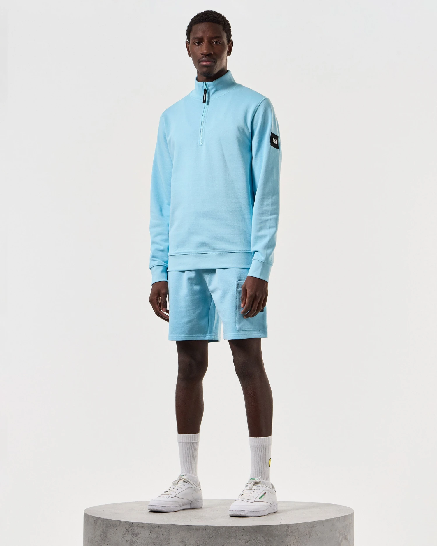 Weekend Offender Kraviz Quarter Zip Sweatshirt Saltwater Blue 2 Weekend Offender Kraviz Quarter Zip Sweatshirt Saltwater Blue - Image 2