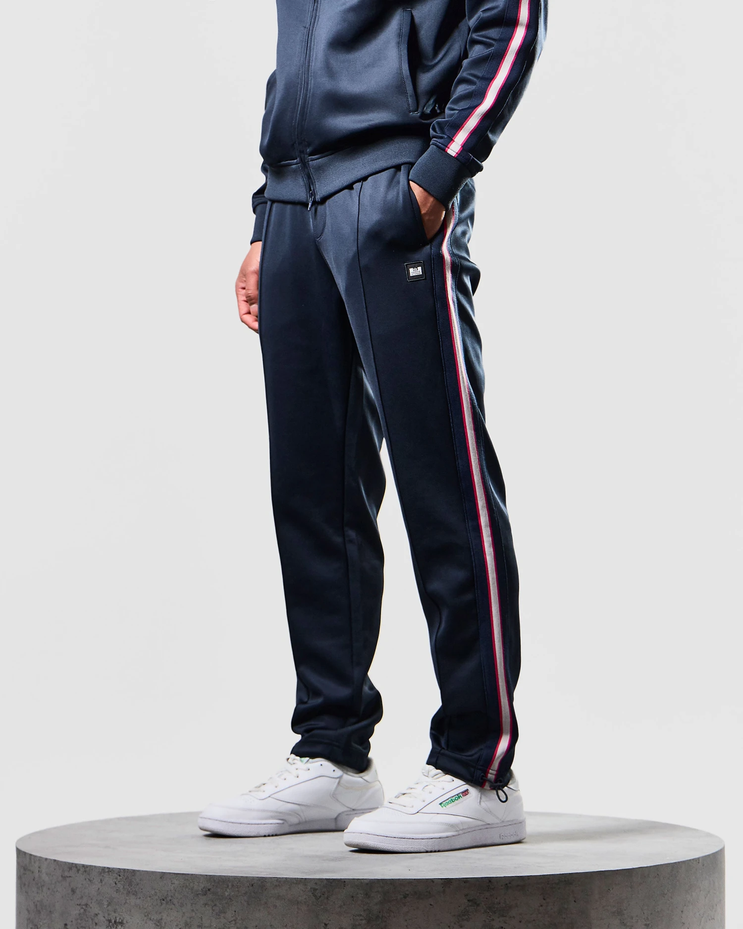 Weekend Offender Djoko Taped Track Pants Navy 3 Weekend Offender Djoko Taped Track Pants Navy - Image 3