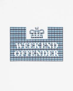 Weekend Offender Dygas T-Shirt White/Blue House Check -Clothing Shop TSAW23 03 DYGAS WHITE 1894