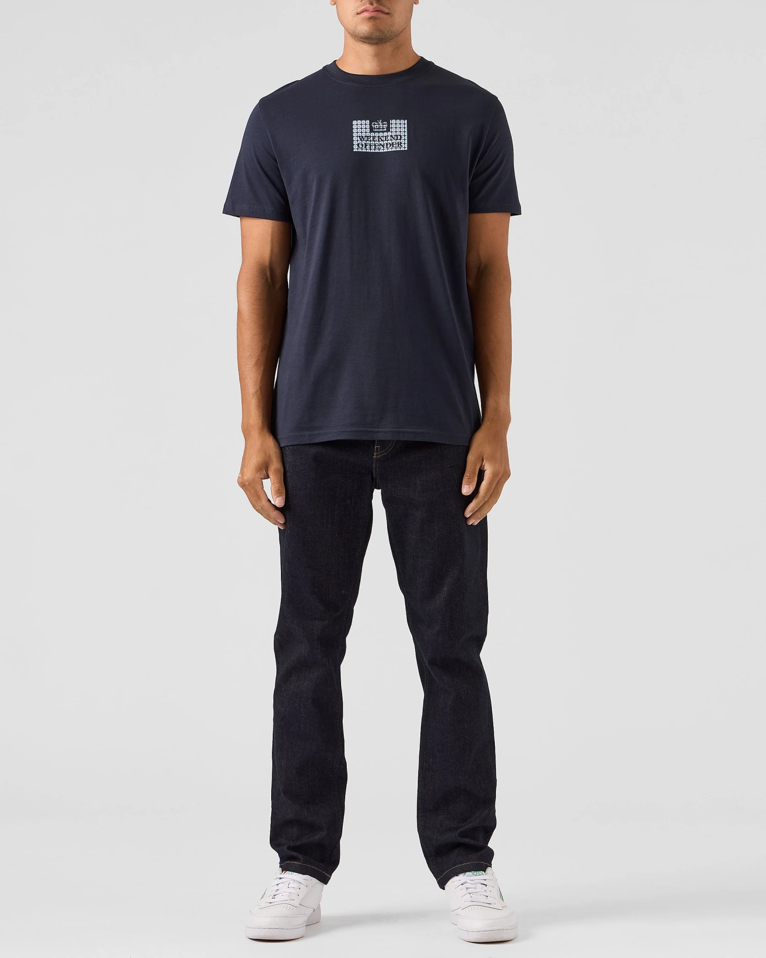 Weekend Offender Dygas T-Shirt Navy/Blue House Check 2 Weekend Offender Dygas T-Shirt Navy/Blue House Check - Image 2