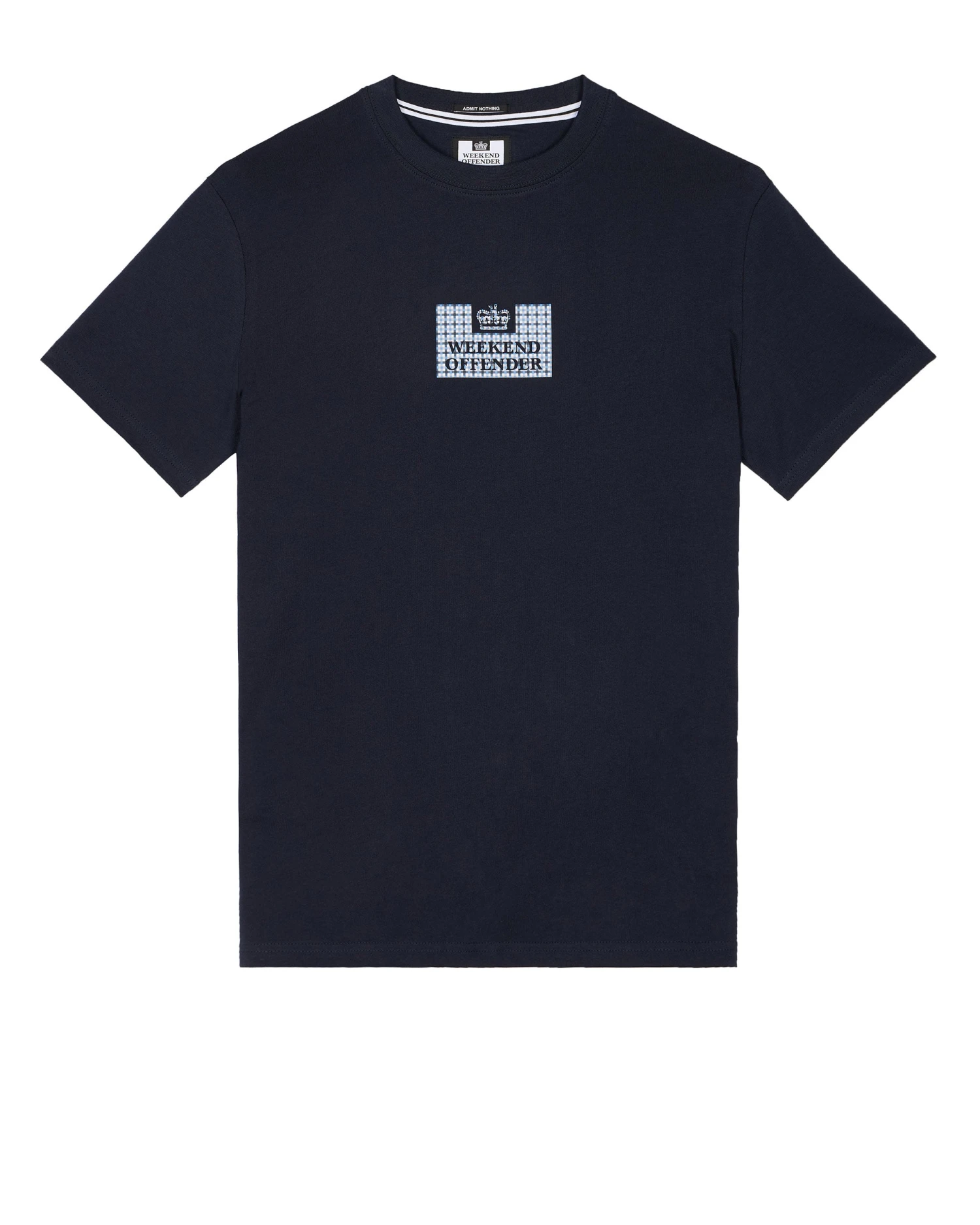 Weekend Offender Dygas T-Shirt Navy/Blue House Check 1 Weekend Offender Dygas T-Shirt Navy/Blue House Check