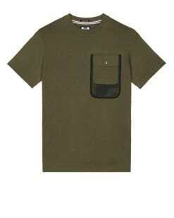 Weekend Offender Lens Mesh Pocket T-Shirt Dark Green