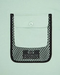 Weekend Offender Lens Mesh Pocket T-Shirt Mint Tea Green -Clothing Shop TSAW311 LENS MINT TEA 0941