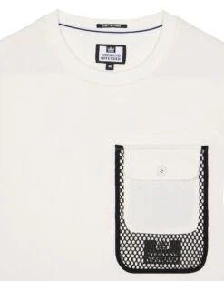Weekend Offender Lens Mesh Pocket T-Shirt Winter White -Clothing Shop TSAW311 LENS WINTER WHITE 0933
