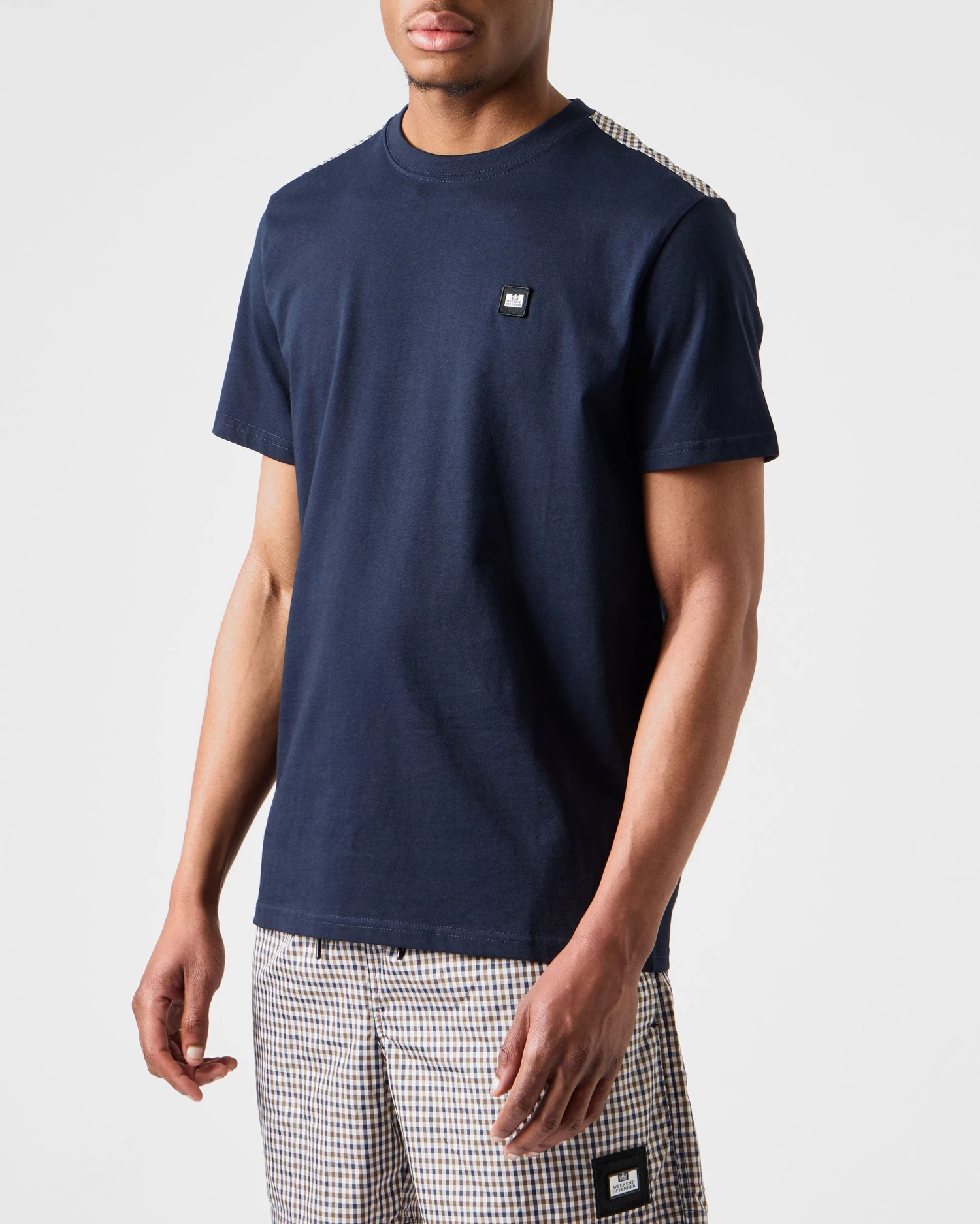 Weekend Offender Diaz T-Shirt SS23 Navy/House Check 2 Weekend Offender Diaz T-Shirt SS23 Navy/House Check - Image 2