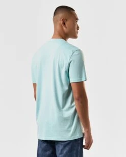 Weekend Offender Cannon Beach T-Shirt Celeste Green -Clothing Shop TSSS2401 CANNON BEACH CELESTE 4050 MODEL