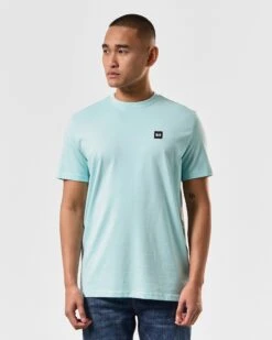 Weekend Offender Cannon Beach T-Shirt Celeste Green -Clothing Shop TSSS2401 CANNON BEACH CELESTE 4052 MODEL