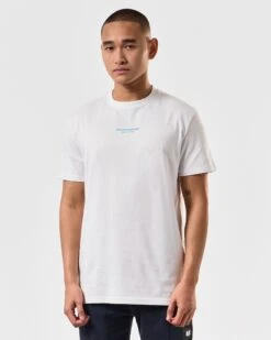 Weekend Offender Millergrove T-Shirt White/Saltwater Blue -Clothing Shop TSSS2402 MILLERGORVE WHITE SALTWATER 3867 MODEL